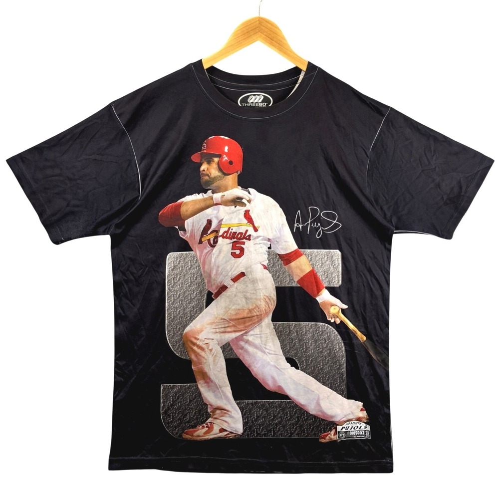 Three60 Gear Albert Pujols St. Louis Cardinals Mens Large Black MLB Baseball Tee